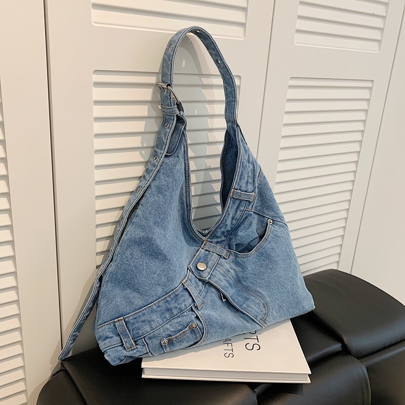 2025 autumn new niche design personalized bag denim armpit bag simple and versatile fashion designer bag women's shoulder bag
