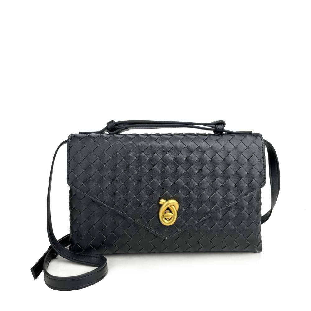 2025 New Handwoven Small Square Box Women's Fashion Trend Lock Large Capacity Handbag Crossbody Bag