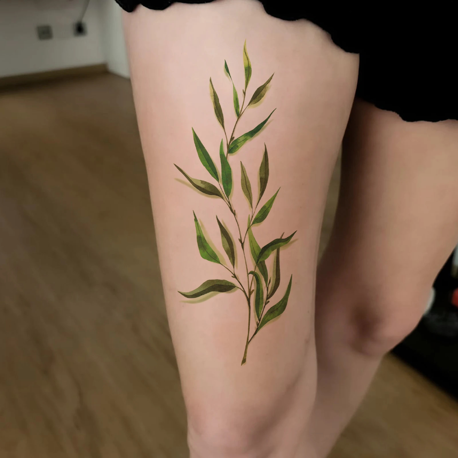 6pcs Green Vine Leaves Series Temporary Tattoo Stickers for Hand Arm Back Disposable Body Wild Grass 250809