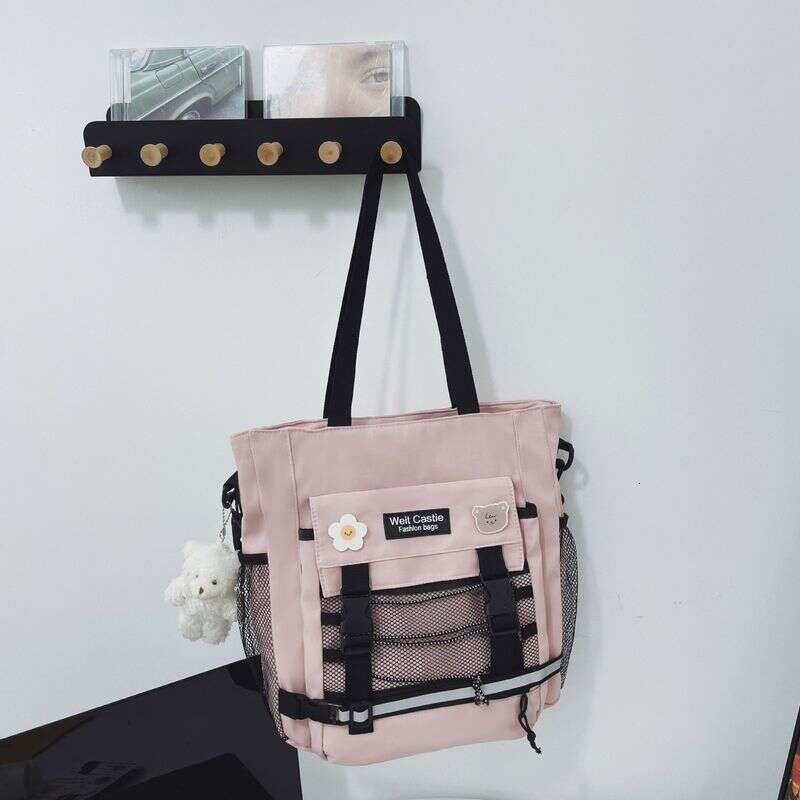 Reflective Workwear Trendy Brand Student Shoulder Men's Backpack Women's Large Capacity Crossbody School Bag