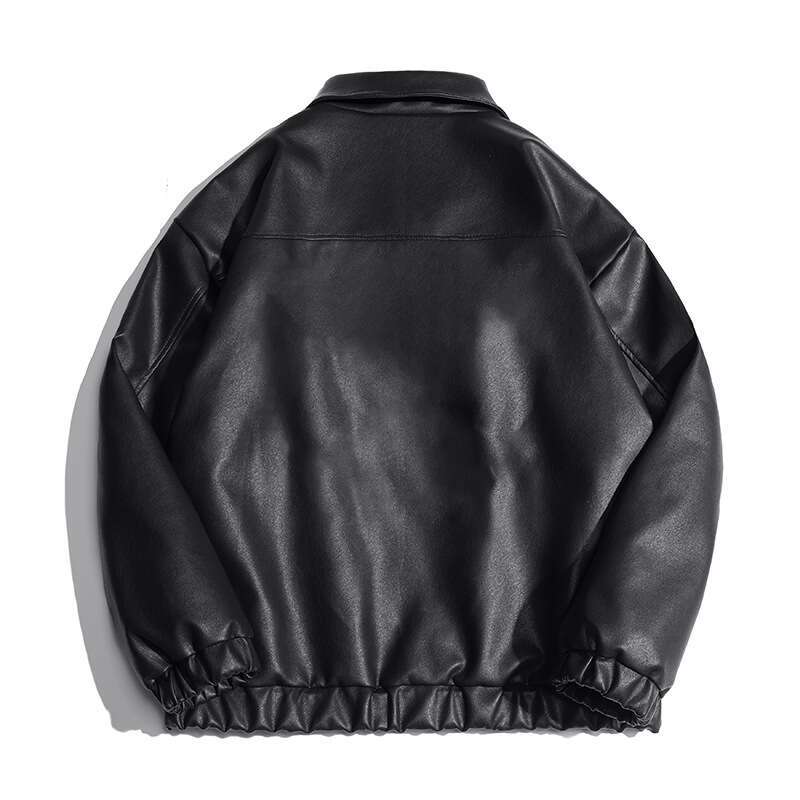 Men's Pu Leather Padded Jacket High Quality
