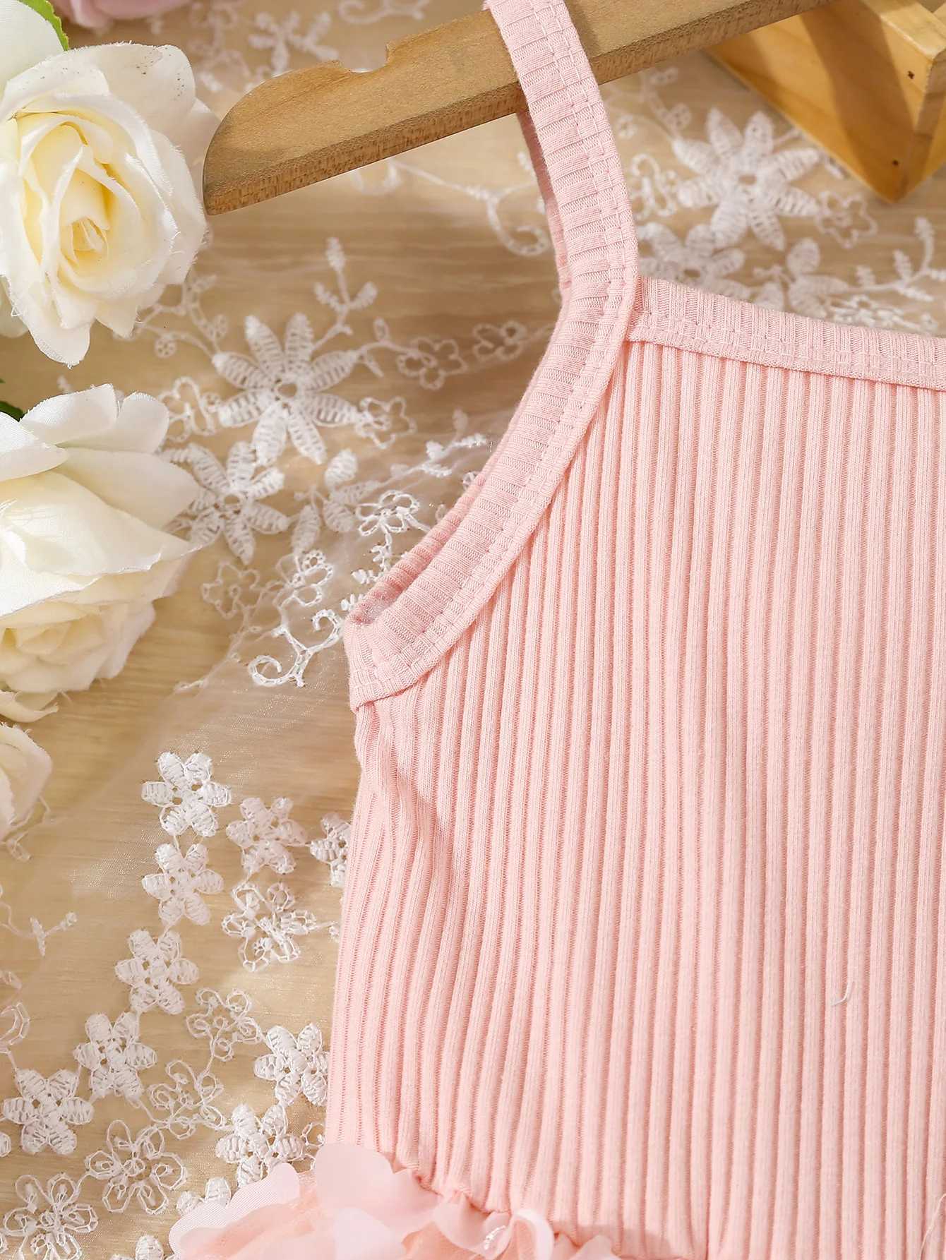 Summer Toddler Kids Girls Clothes Babys Butterfly Decor Mesh Splicing Cami Dress Elegant Sleeveless Princess Dress W250811