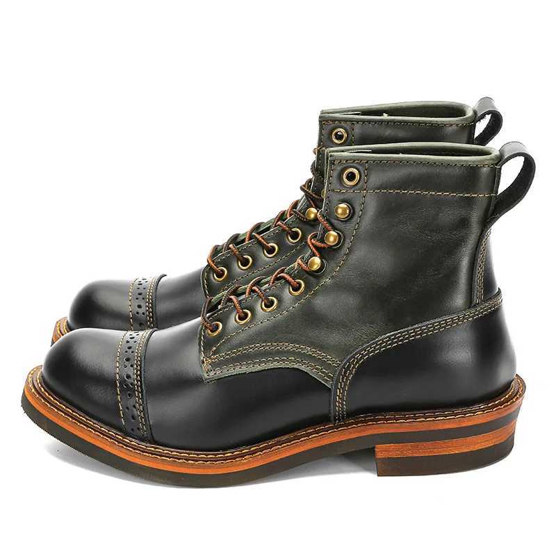 Motorcycle Men Boots High-top Breathable PU Leather Retro Mens Motorcycle Tooling Shoes Boots for Men Leather Cowboy Boots W250811