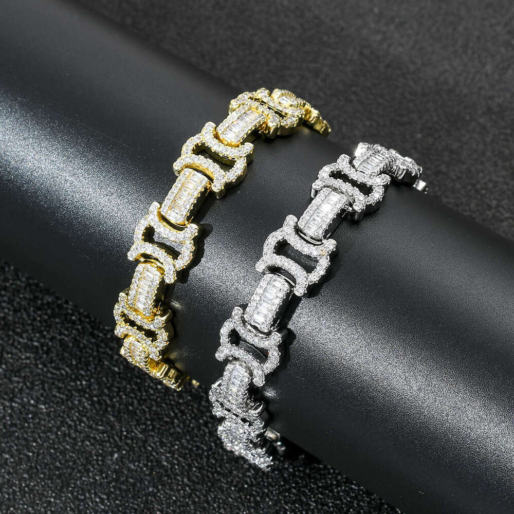 Necklace Bowknot Chain Square Round Mixed Zircon Personality Trendy Men's Hip-Hop Bracelet