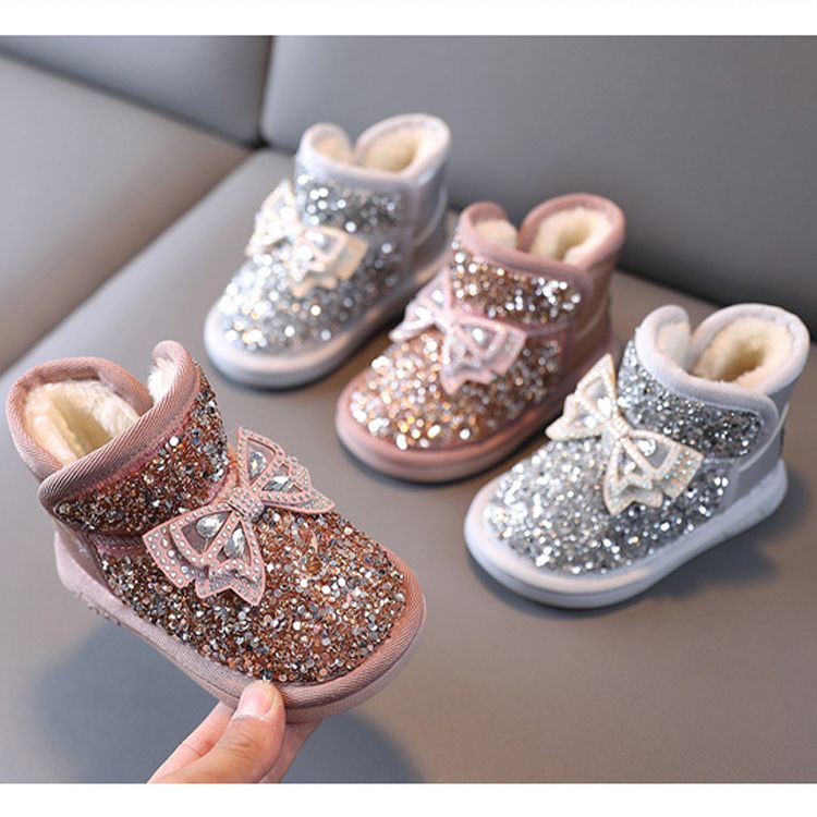 Girls Snow Boots Thick Velvet Cute Baby Girls Boot Toddler Warm Cotton Boots Winter Shoe Cutefeet for Girl Kids Shoe Princess Shoes Sizes 21 - 30