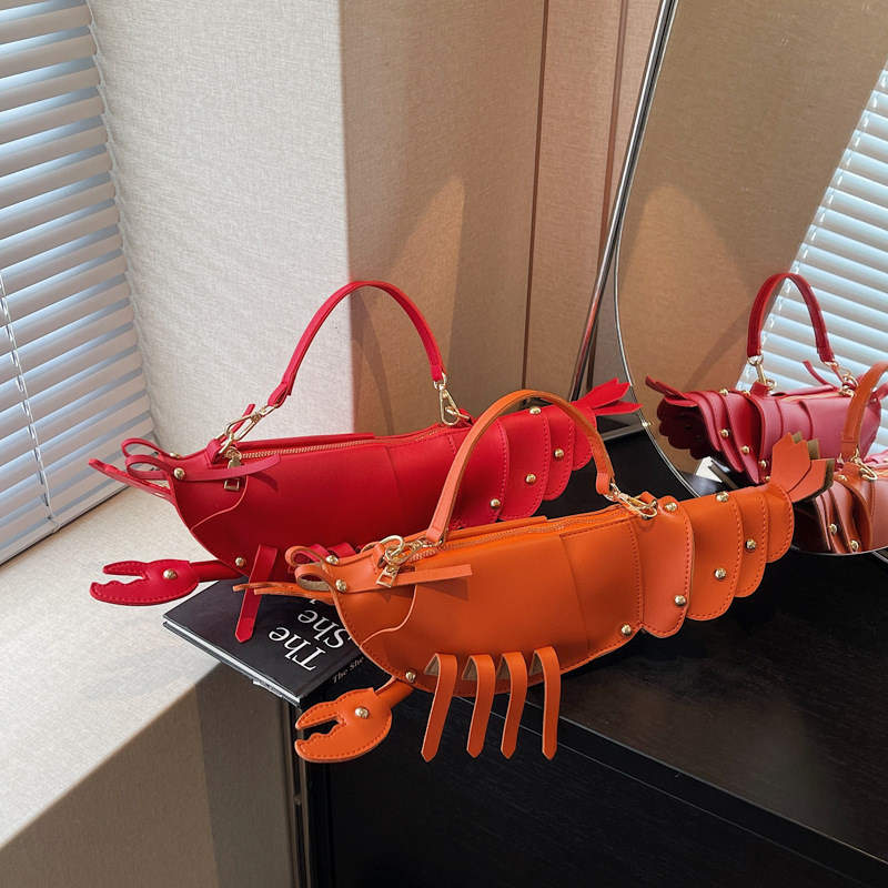 New Style Crawfish Creative Cute Fashion Single Shoulder Personality Trend Niche Large Capacity Handheld Crossbody Bag for Women ddmymoon