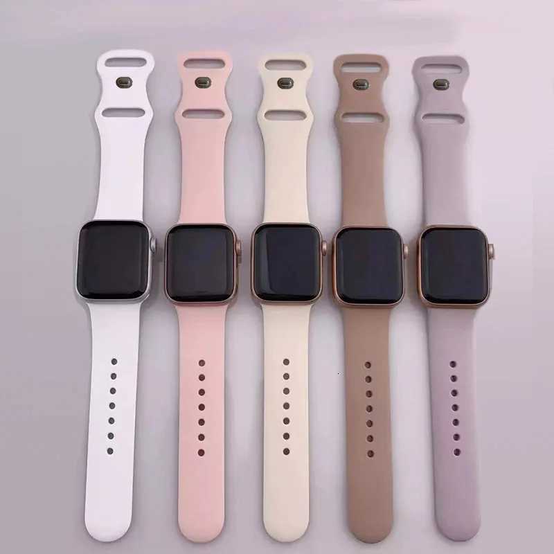 Silicone Strap For Apple Watch Band 40mm 44mm 46mm 45mm 41mm 49mm 38 42 Correa Bracelet iWatch Series 6 Ultra 2 7 8 9 SE 10 Band W250811