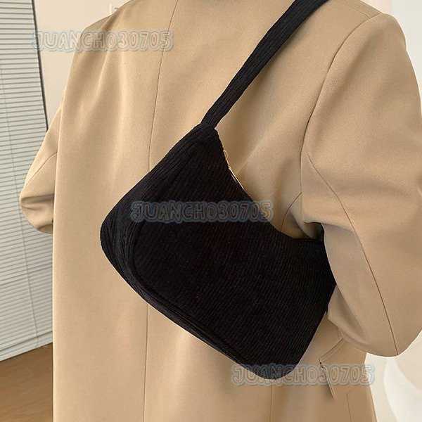 2024 Autumn/winter New Handheld Small Square Bag Plush One Shoulder Fashion Corduroy Underarm Stick Bag Handbag H250809