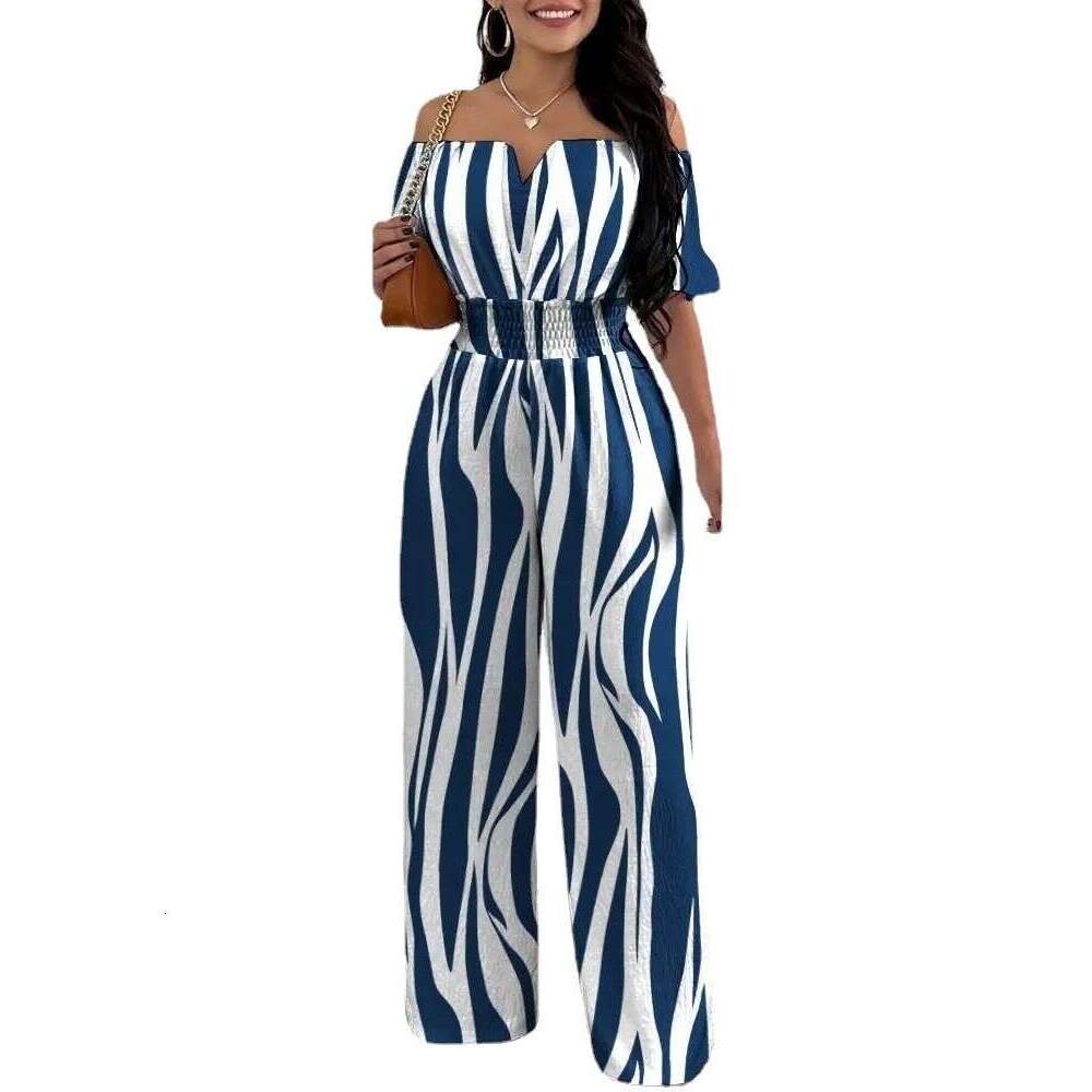 Women's Printed Off-The-Shoulder And Waist Romper