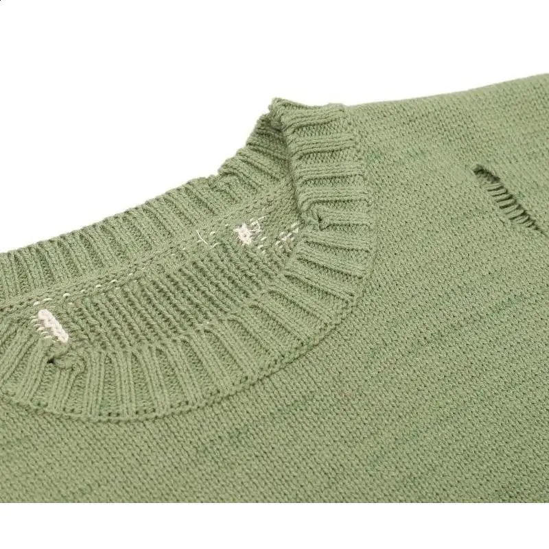 Autumn and winter sweater knit mens pullover loose street style knitted sweater jacket round neck knit Y2K gothic clothing 250805
