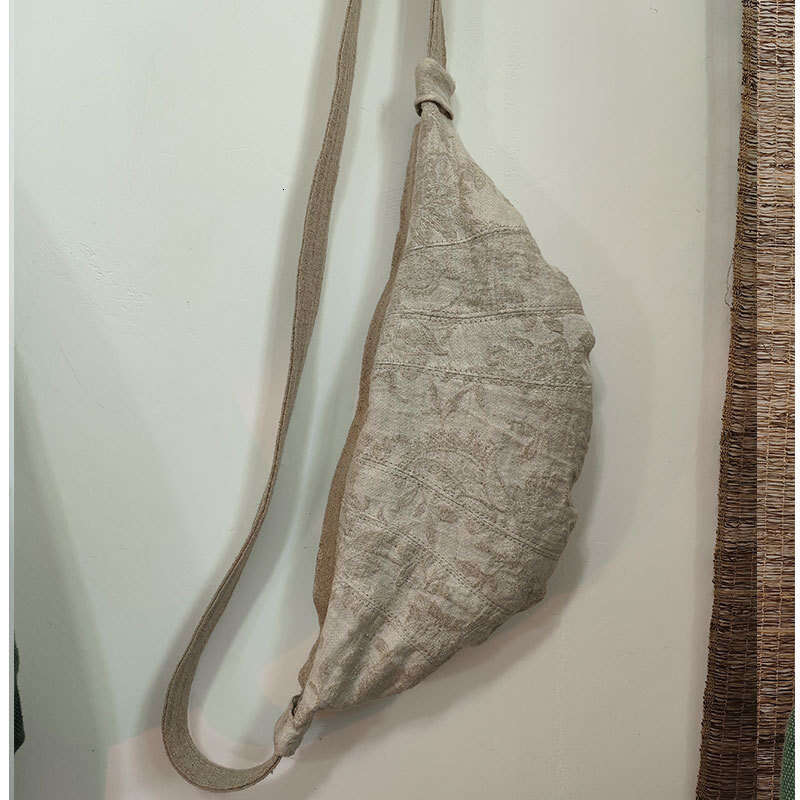 DHessentials Bohemian Cotton Crossbody Bag - Minimalist Handmade Shoulder Purse for Women, Lightweight Casual Waist Pack (100g)