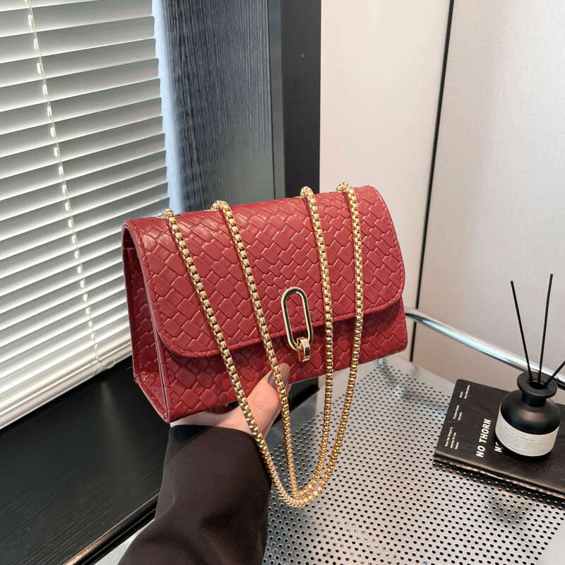 High-Value Commuting for Women 2025 Spring New Designer Fashion Chain Small Square Solid Color Simple Women's Bag