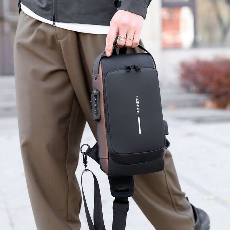 Men's Waist Waterproof Shoulder For Men, Messenger Bag, High-Grade Anti-Theft Usb Charging, Cycling Large-Capacity Business Chest Bag