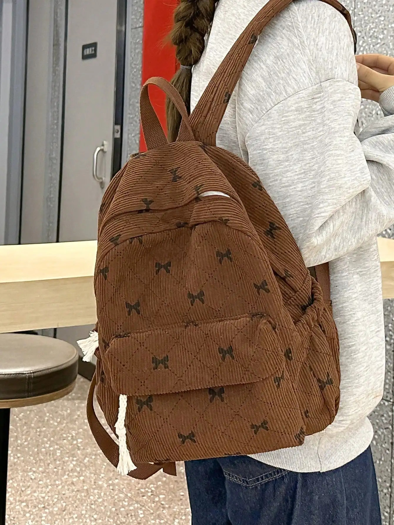 Mini Velvet Backpack for Women Compact Schoolbag Travel Shopping Solid Color Casual Daypack 250811