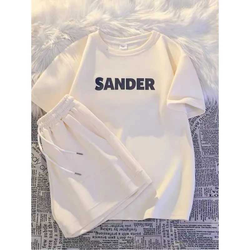 Summer new Girls set short sleeved T-shirt with letters for children Korean-style casual shorts for kids. Z250811