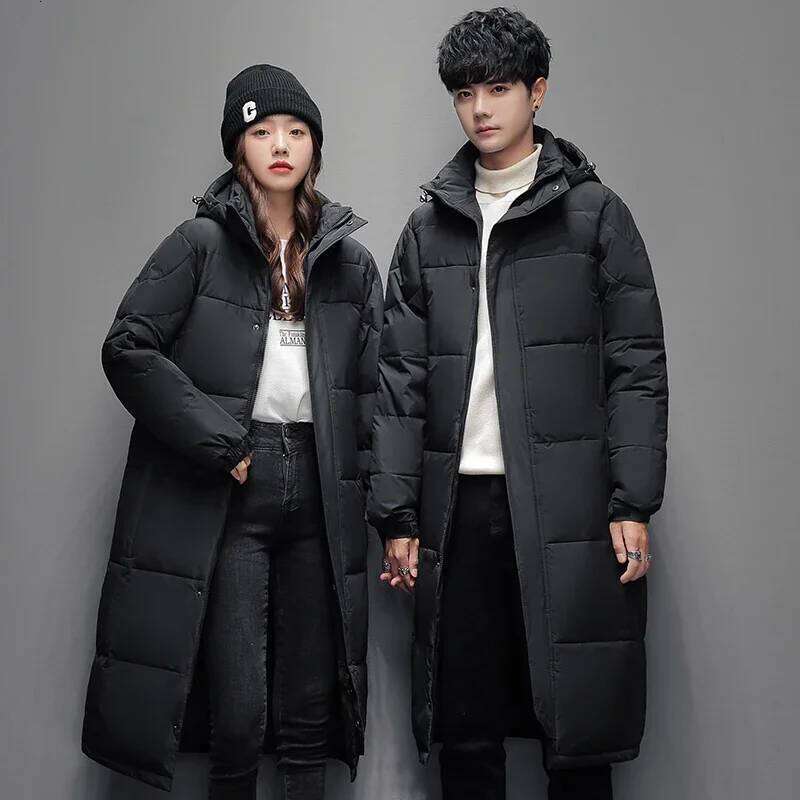 2024 Winter Long Jacket Men's and Women's Business Leisure Warm 90% White Duck Down Coat Fashion Brand Clothing