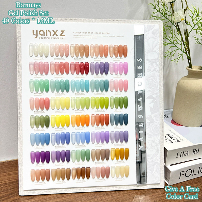 Rormays Ice Penetrating Popular Whitening Gel Polishing 40PCS Mixed Varnish Semi Permanent Skin Bare Color UV LED Whitening Nail Adhesive 15ML Wholesa