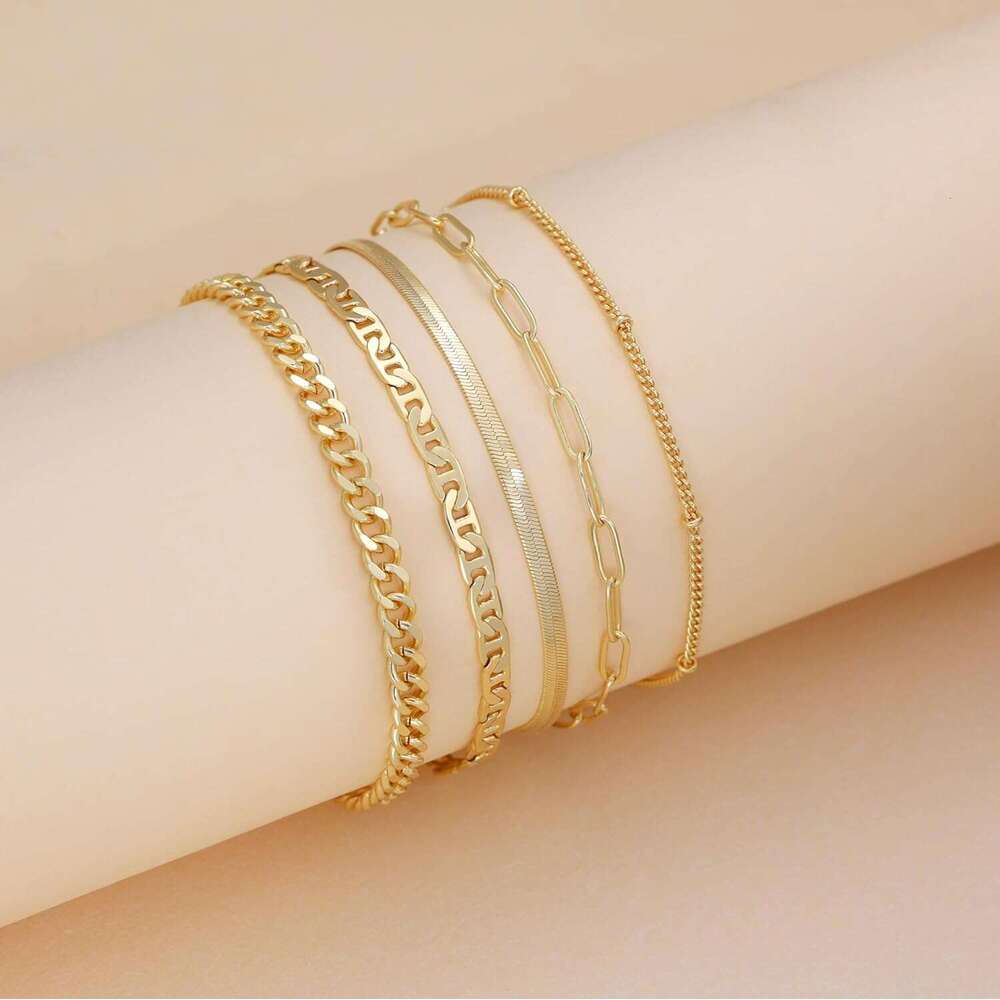 Anklets Women, 14K Gold Plated Waterproof Anklet Set Layer Beach Beaded Rope Cuban Ankle Bracelets Fashion Summer Foot Jewelry Gift for Women Teen Gir