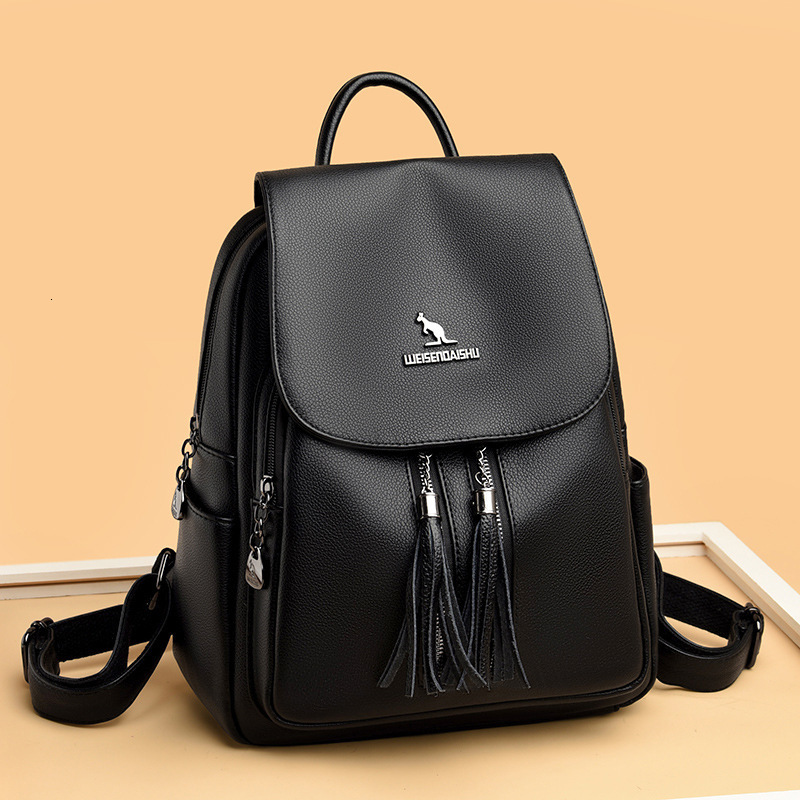 Hot Selling Textured Soft Leather Women 2025 New Korean Fashion Large Capacity Backpack for Middle-aged Ladies ddmymoon
