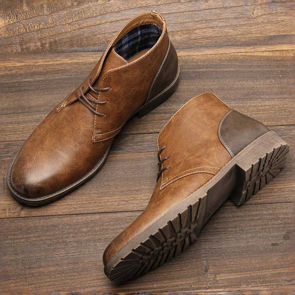 Mens British Style Round Toe Martin Boots Retro Desert Boots Workwear Knight Boots Halloween Party Cosplay Casual Mid-tube Shoe W250811