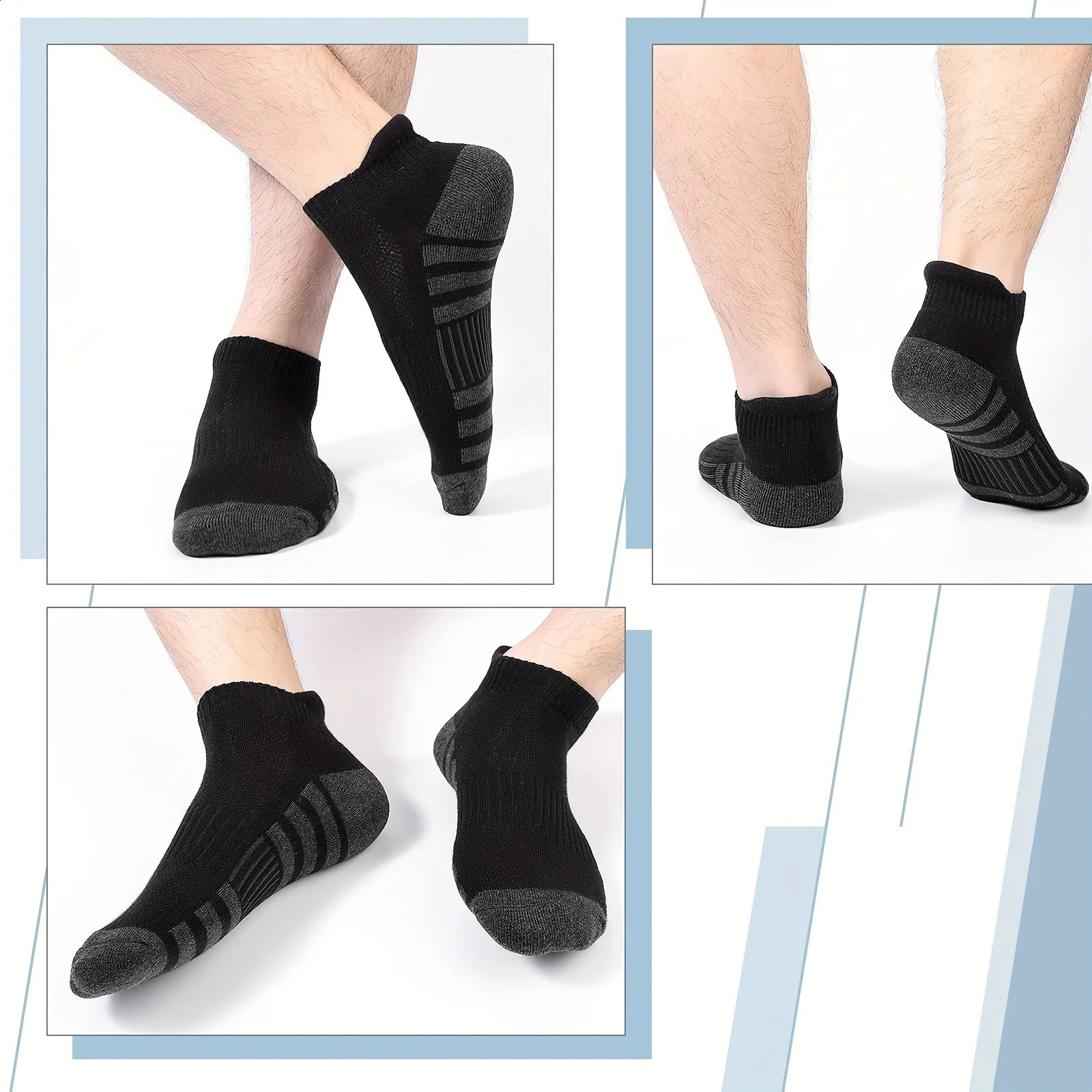 12 Pairs Mens Mesh Breathable Sports Ear Lifting Socks All Season Solid Color Low Cut Casual Short Tube 250805