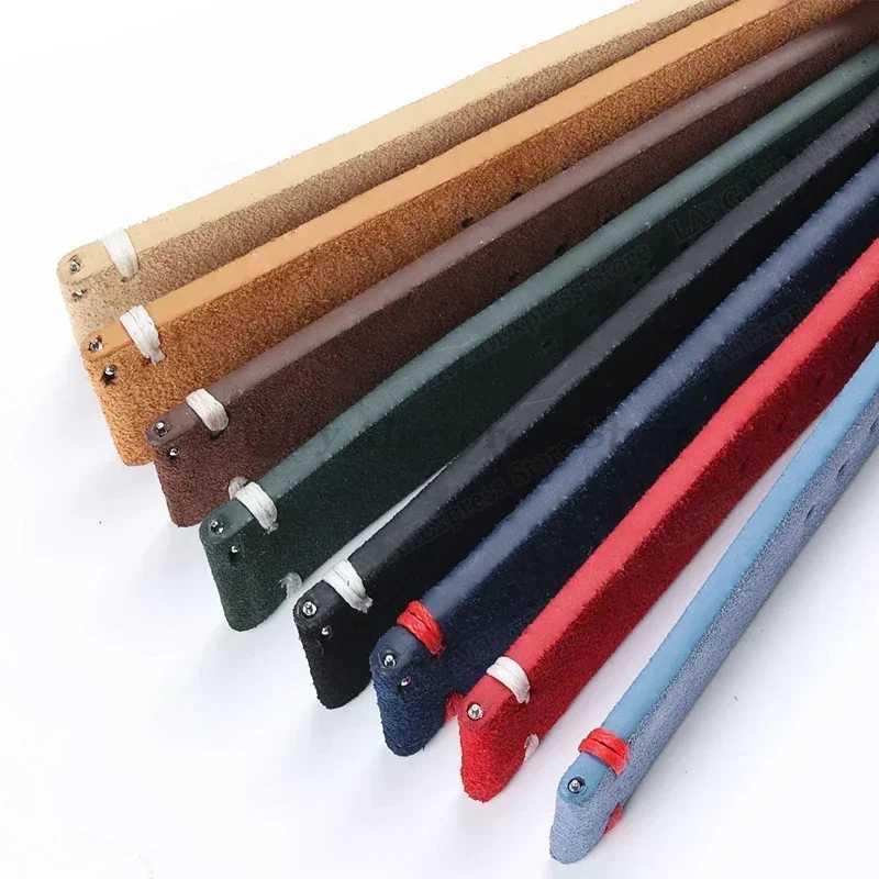 18mm 20mm 22mm Suede Leather Strap for Seiko for Huawei Watch GT3/GT4 Vintage Watch Band Handmade Stitching Wristbands W250811