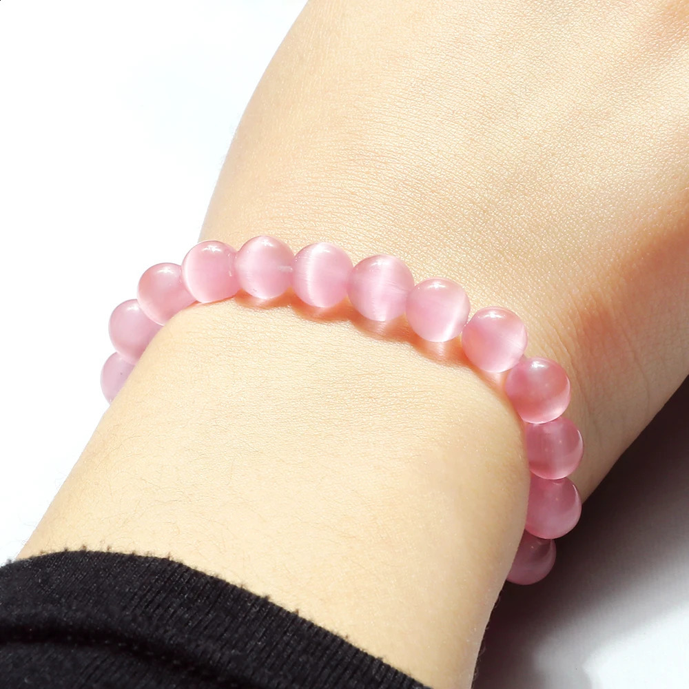 Women Cat Eye Beads Bracelet Colorful Natural Opal Stone Men Crystal Chakra Strand Stretch Bracelets Bangles Friend Gift Jewelry 250805