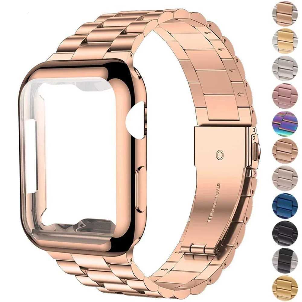 Case+Strap iWatch Band Ultra 2 49mm Stainless Steel Metal Strap For Apple Watch 9 41MM 45MM 44mm 40mm SE Series 8 7 6 5 4 Cover W250811