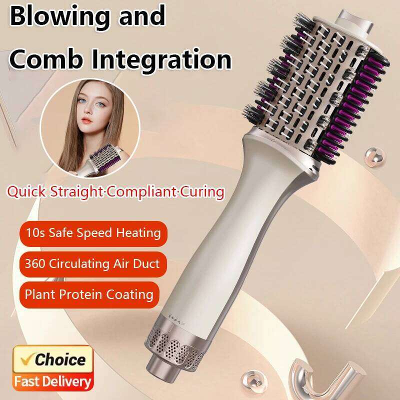 3 In 1 Styler Blow Dryer Brush Straightener Curler Volumizing Comb For All Hair Types Professional Styling Tool