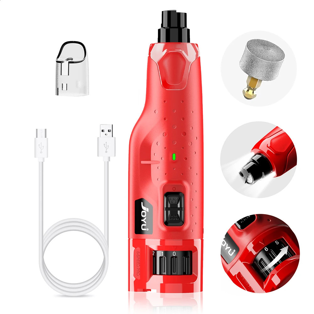 Dog Nail Grinder Dustproof with 2 LED Light - Super Quiet Powerful 6-Speed Nail Trimmer File for Small Medium Large Dogs dog acc 250805
