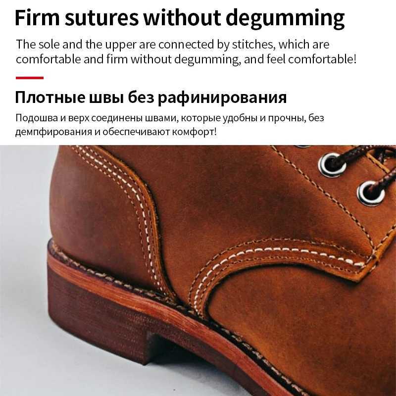 2025 ZFTL Mens Motorcycle Boots Cowhide American Vintage Genuine Leather Desert Boots Men Lace up Boots Couple Boots W250811