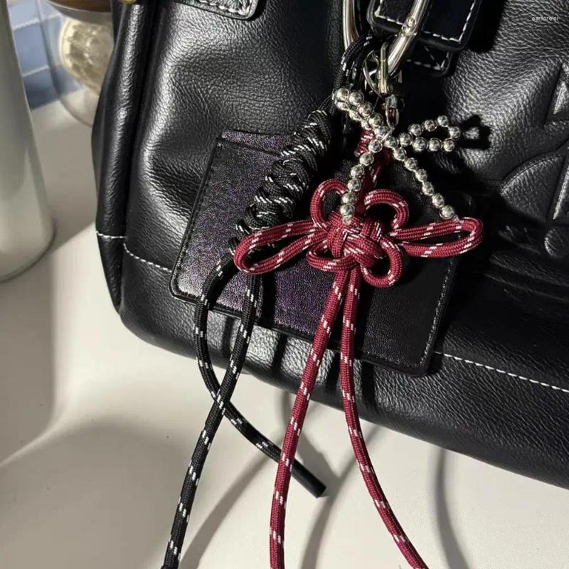 Good-luck Hand Woven Chinese Knot Tie Keychain Mobile Phone Hanging Decoration Delicate Gift Keyring Bag Accessories Pendant