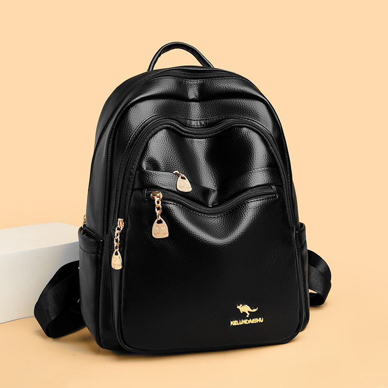 Textured Soft Leather for Women 2025 New Commuter Multi-layer Large Capacity Ladies Backpack Travel School Bag ddmymoon