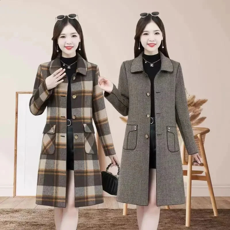Fashion Large Lapel Loose Ladies Outerwear Comfortable Temperament Female Wool Jacket Autumn Winter Women Woolen Coat 250805
