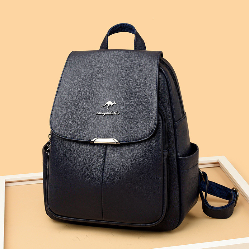 Soft Leather Women's New Korean Version Large Capacity Ladies Backpack fashion Commuter Travel Schoolbag ddmymoon