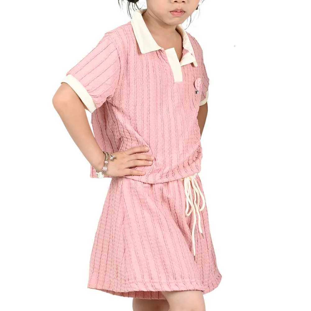 New Girls Clothes Set Children Cute Sweet Short Sleeved Top And Pants Summer Fashion Casual Kids Outdoor Sports Set Z250811