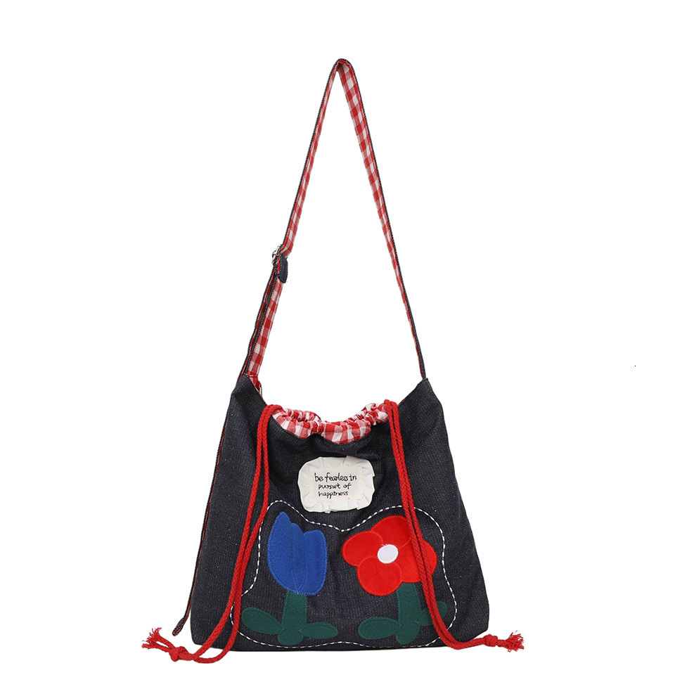 Creative Versatile Nylon Canvas Cute Small Flower Shoulder Bag Large Capacity Girl Handbag ddmymoon