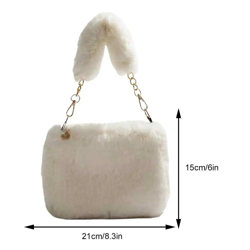 Women Faux Fur Tote Bag Casual Plush Handbag Versatile Fluffy Shoulder Soft Cute Fall Winter Female Purse 250811