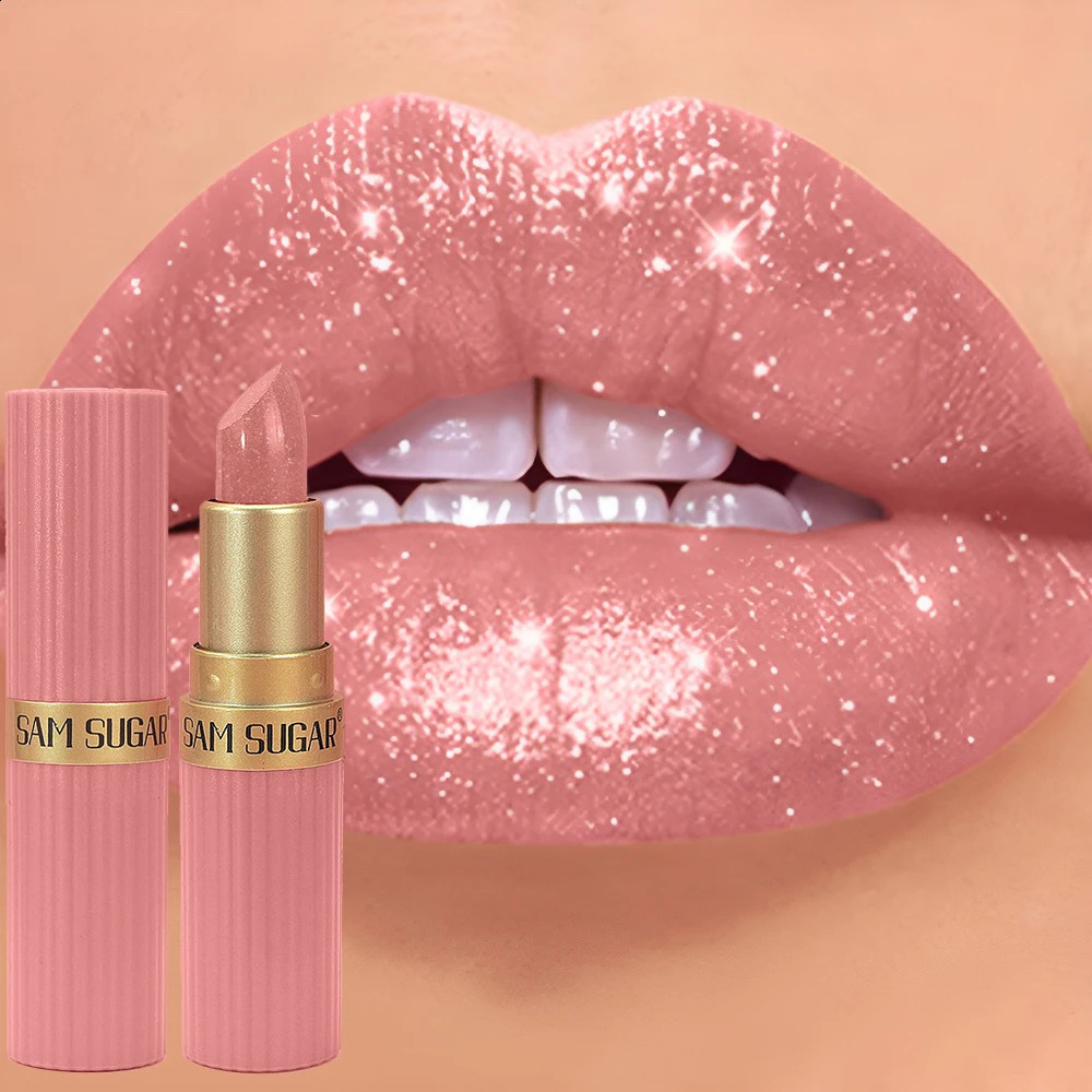 Chocolate Brown Luxurious Metallic Glitter Lipstick Long-Lasting Waterproof Non-Fade Shimmery Pearl Sparkling Lip Gloss Makeup 250809