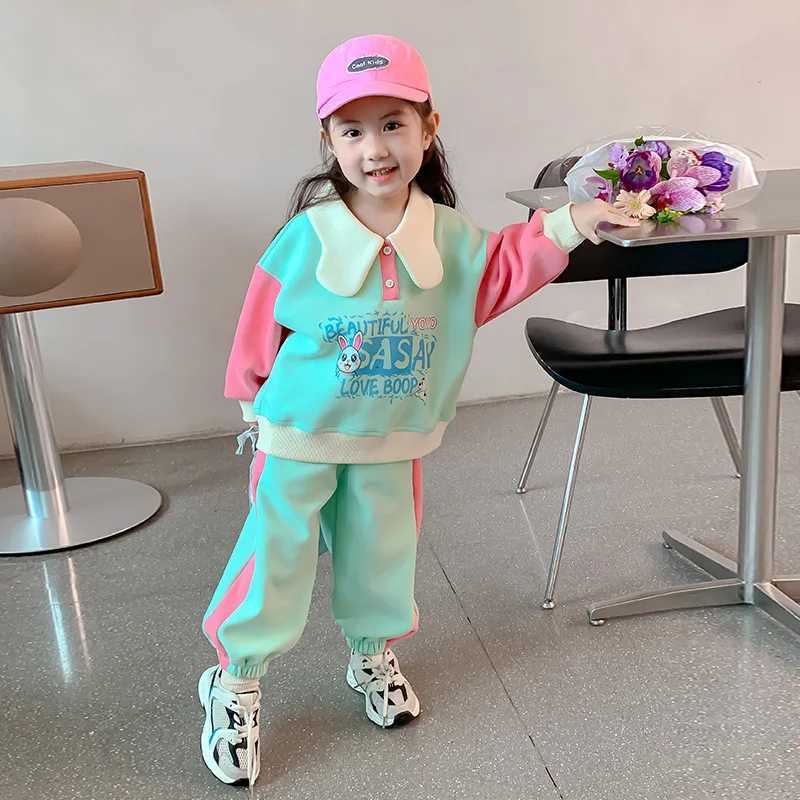 Autumn New Girls Fashion Suit Kids Color Block Cotton Sets for Girls Soft Warm Waistcoat Childrens Autumn Outerwear Z250811