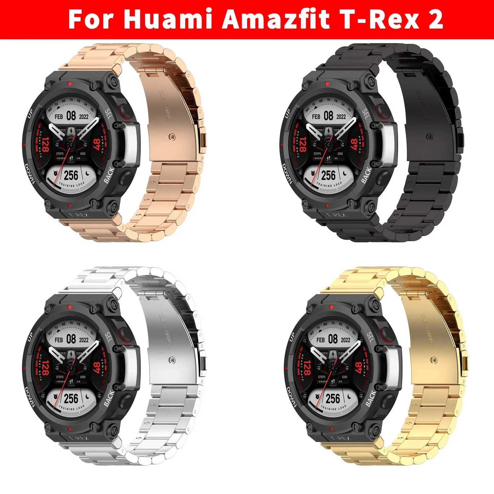 Stainless Steel Strap For Huami Amazfit T-Rex 2 Smart Watch Replacement Watchband Metal Bracelet For Amazfit T-Rex 2 Strap W250811
