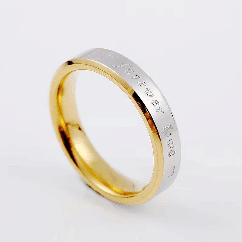 Unisex Men Women Fashion Couple Ring Steel Forever Love 250805