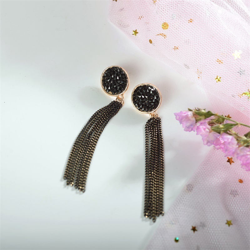 Trendy Hot-Selling Korean Style Internet Celebrity Long Tassel Women's Elegant Ear Studs Simple Earrings Jewelry