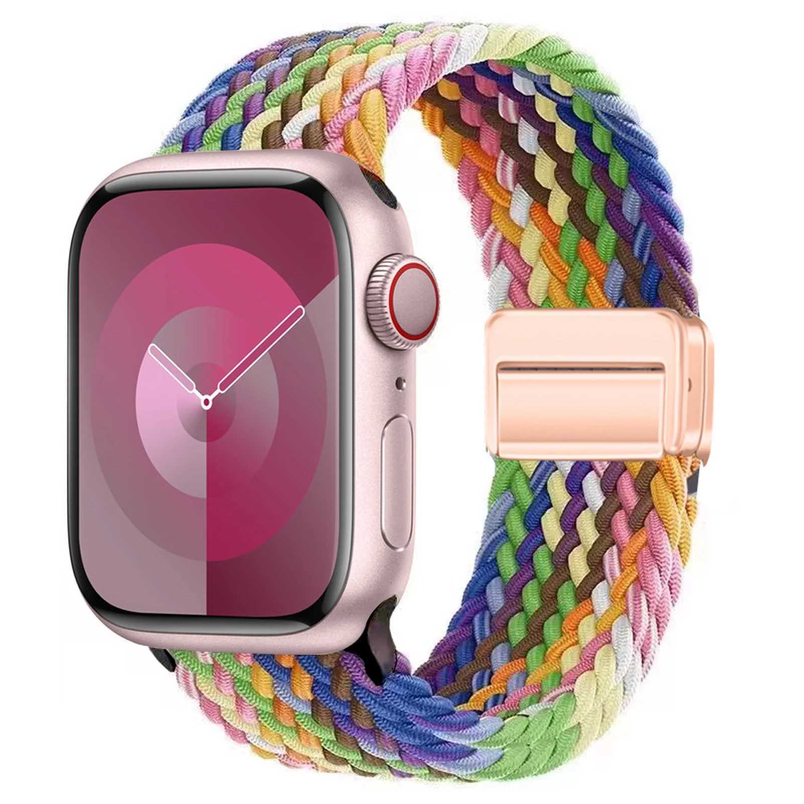 Braided Strap For Apple Watch Band 40mm 45mm 41mm 44mm 49mm 38 Magnetic Buckle Nylon Bracelet iWatch Series SE 7 5 6 8 9 Ultra 2 W250811