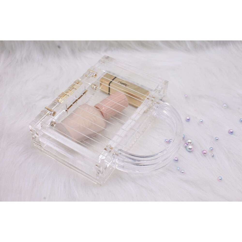 New Transparent Fashion Handheld Acrylic Simple Rectangular Evening Clutch Bag for Women
