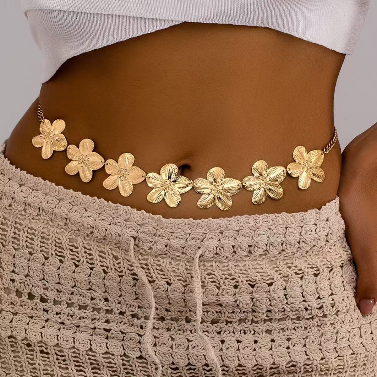 Personalized Multi-Color Starfish Flower Waist Chain Body Chain Women's Beach Holiday Accessories