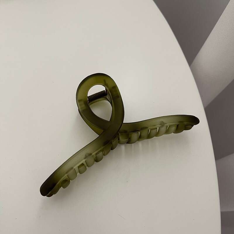 Korean Version New Green Series Matte Simple Versatile Gentle Claw Hair Styling Tool Clip for Going Out and Bathing