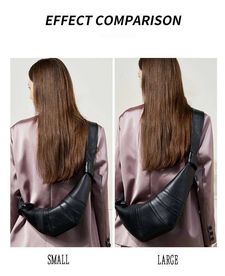 Top Layer Lambskin Slanted Croissant Leather One-shoulder Diagonal Dumpling Bag Women Party Bags Woman