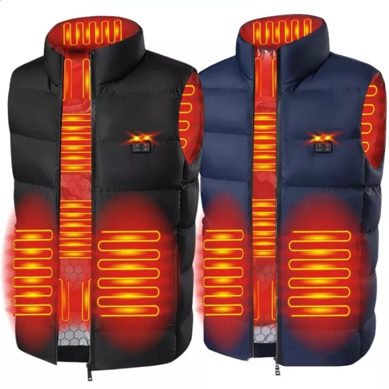 9 Areas Heated Vest Jacket USB Men Winter Electrically Heated Thermal Waistcoat for Hunting Hiking Warm Hunting Jacket 250805