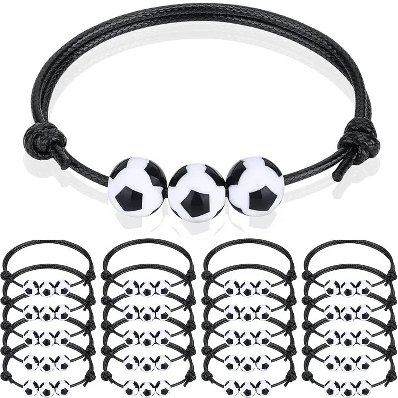 10/20Pcs Sports Party charm Football bracelet Captain Bracelets Inspirational Wristbands Sport Gift 250808